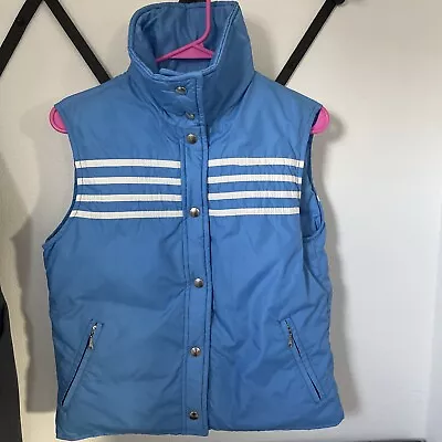 Vintage Goose Down Vest Mountain Products Blue W/ White  Stripes Size M USA Made • $29.99