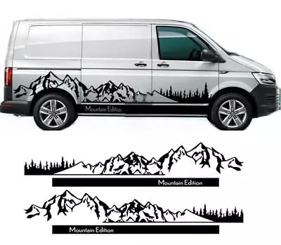 Graphic Mountain Forest Car Sticker For VW Transporter T5 T6 Multivan Caravelle • $140.99