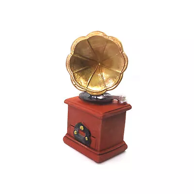 1pc Vintage Gramophone 1/6 Dollhouse Miniature Phonograph Musical Instrument • $7.99