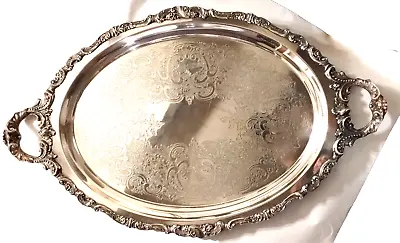 Wallace Baroque Silver Plate Footed Butler Tray 294f Buffet Serving Platter 29 L • $153.44