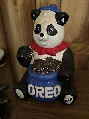 Vintage Ceramic Nabisco Classics Panda Bear Oreo Cookie Jar 11  High No Chips • $50