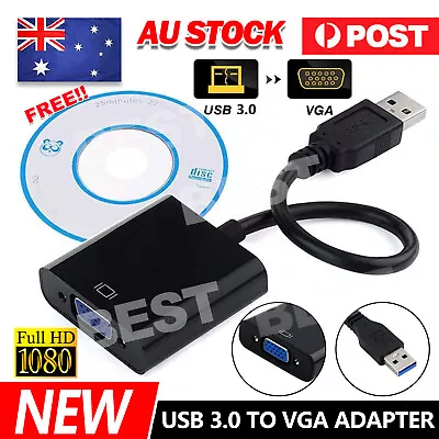 USB 3.0 To VGA Multi-Display Adapter Converter External Video Graphic Card • $11.45