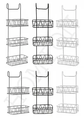 Over Door Screen Shower Hanging Caddy Rack Organiser Plastic Coated 2 3 Tier • £15.99