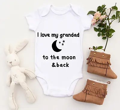 I Love My Grandad Personalised Name Baby Grow Bodysuit Vest 2024 Baby Shower • £6.99
