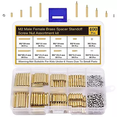 Csdtylh 400Pcs M2 Motherboard Standoffs&Screws&Nuts Kit Hex Male-Female Brass S • $27.87