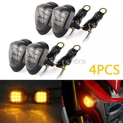 4X Motorcycle Surface Flush Mount LED Turn Signal Blinker Light Amber Universal • $17.98