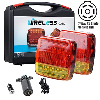 USstandard Wireless LED Rear Tail Lights Battery USB Magnetic Tow Towing Trailer • $58.99