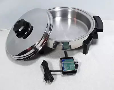 Kitchen Craft Electric Skillet Stainless Oil Liquid Core Ventable Lid West Bend • $69.95