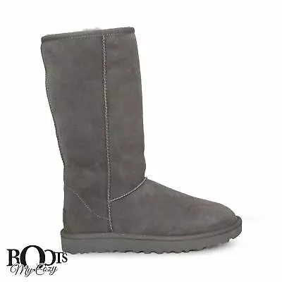 Ugg Classic Tall Ii Grey Suede Sheepskin Winter Women's Boots Size Us 8/uk 6 New • $184.99
