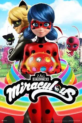 Miraculous Ladybug And Cat Noir Miracle Box Cartoon TV Series Movie Poster 24x36 • $13.98
