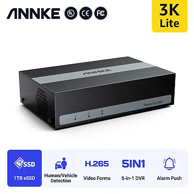 ANNKE 8CH 3K Lite 5in1 DVR 1TB SSD Video Recorder For TVI Security Camera System • $108.79