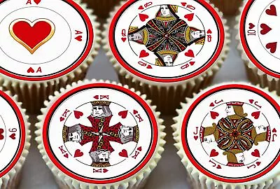 Round Clubs Playing Cards Edible Cupcake Toppers Decorations 7324 • £2.99