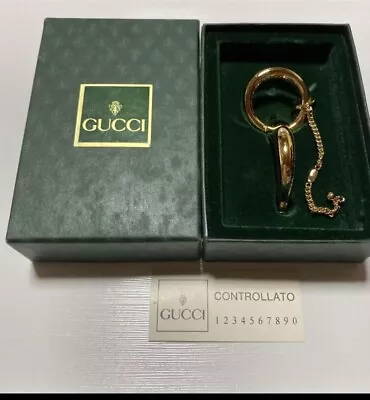 NIB Vintage Gold Unique Gucci Key Ring Key Holder Key Chain 42 • $155