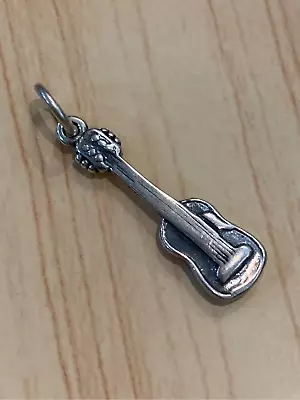 Music Guitar Sterling Silver Jewelry Charm  • $30