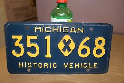 Vintage MICHIGAN HISTORIC VEHICLE License Plate Chevrolet Ford Mopar Hot Rat Rod • $19.95