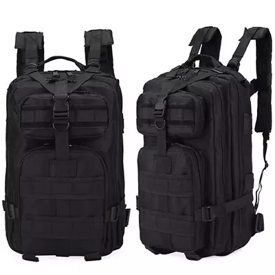 30L Outdoor Military Tactical Backpack Rucksack Camping Hiking Travel Bag Black • $18.98