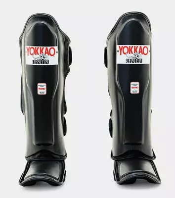 YOKKAO Matrix Muay Thai Kickboxing MMA Shin Guards Matrix Black Large • $139.99