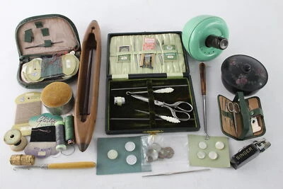 £2.20 • Buy 20 X Antique / Vintage HABERDASHERY Inc Darning Mushroom, Sewing Set Etc