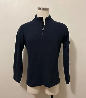 Mountain Hardwear Navy Blue Wool Blend 1/4-zip Pullover (size: M) • $29.99