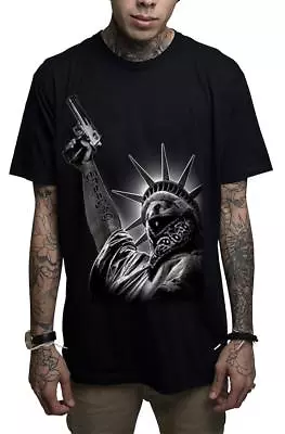 Mafioso Stick Up Guns Statue Of Liberty Bandanna America Urban Tattoos T Shirt • $26.99