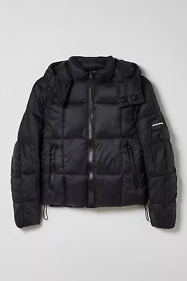 UO Iets Frans… Hooded Square Black Puffer Jacket NWT Small • £57.82