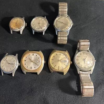 Vintage QTY (7) Watch Lot - VARIOUS - Parts/repair - Two Running & Keeping Time • $24.99