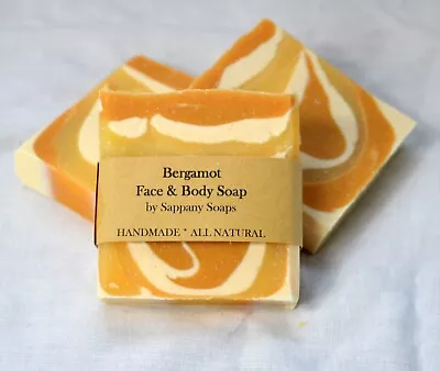 Handmade Vegan Organic  Ingredients Natural Bergamot Face Body Soap SLS Free • £4.25