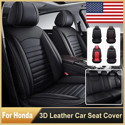 3D Leather Car Seat Covers For Honda Full Set/Front Cushions Auto Seat Protector • $113.19