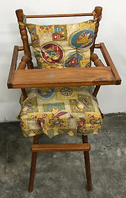 Cass Wooden Doll High Chair With Tray Wood Vintage Toy • $24.99