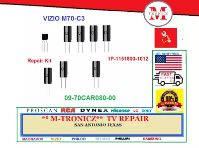 Vizio  M70-c3 Power Supply  09-70car080-00   1p-1151800-1012  Repair Kit • $16.99