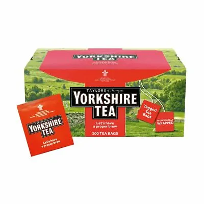 Yorkshire Tea Individually Wrapped 200 Enveloped String & Tag Tea Bags   • £16.45