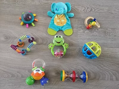 Bundle 8 Baby First Toys Rattles John Lewis ELC Tolo Bright Starts Chicco Ball • £8.99