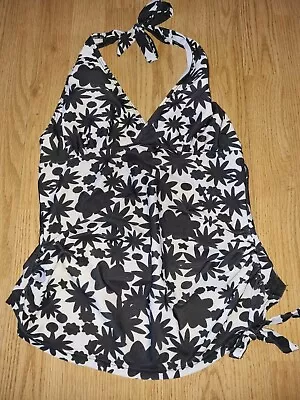 Gorgeous Black Floral Maternity Tankini Top Size L • £4.99