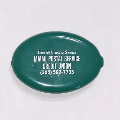 80’S Vintage QUIKOIN USPS MIAMI POSTAL CREDIT UNION Squeeze Coin Holder Purse • $9.95