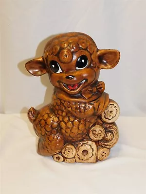 Vintage Treasure Craft Lamb 12  Tall Brown Hand Painted 1968 • $28.95