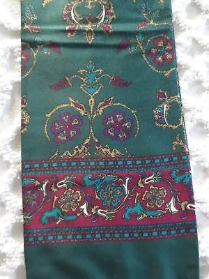 MULTI-COLOR On HUNTER GREEN ELEGANT DESIGN  Ladies SCARF - 8  X 60  • $10