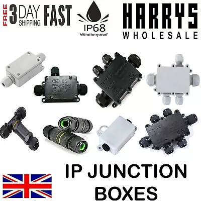 Waterproof Junction Box Case Electrical Cable Wire Connector Outdoor Ip66 Ip68 • £3.40