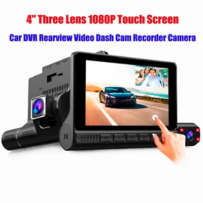 1080P Touch Screen Three Lens HD Car DVR Rearview Video Dash Cam Recorder Camera • $61.19