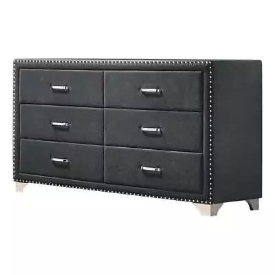 Coaster Melody 6-drawer Contemporary Velvet Upholstered Dresser In Gray • $519.59