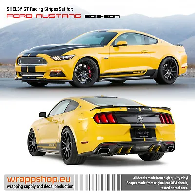  Shelby GT Racing Stripes Set For Mustang 2015 2016 2017 2018 • $87.38