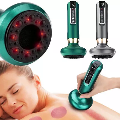 Electric Vacuum Cupping Massager Body Guasha Scraping Fat Burning Anti-Cellulite • £18.95