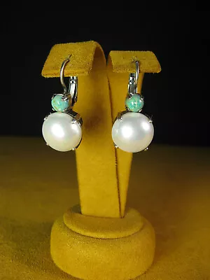 MARIANA EARRINGS SWAROVSKI CRYSTALS PEARL TURQUOISE SPL Gift Valentine's Day • $51