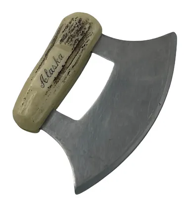 Alaska ULU & Butcher Knife - Plastic Wood Handle Souvenir Knife Vintage • $13.99