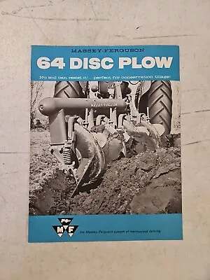 Vintage 1958 Massey Ferguson 64 Disc Plow Dealer Sales Brochure • $13.45