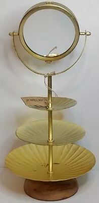 NEW!! Jewelry Organisation Gold Metal 3 Tier Tray Jewelry Holder With Mirror 17  • $44.99