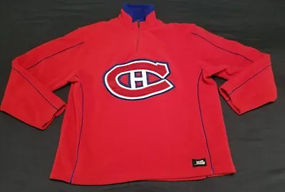 Montreal Canadiens 1/4 Sweatshirt Mens Medium Red Fleece Hockey Jacket NHL • $18.04