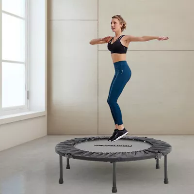 96CM Large Foldable Fitness Trampoline Sport Jumper Stability Bar Gym Exercise • £39.95