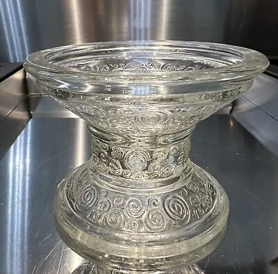 Vintage Mid Century Clear Pressed Glass Votive/pillar Candle Holder • $19.99