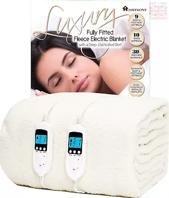 Homefront Electric Blanket Double Size Dual Control Premium Fleece Fully Fitted • £86.85