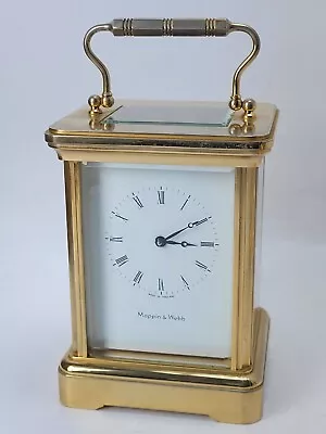 Vintage Mappin & Webb Bell Striking Brass Carriage Clock • $347.39